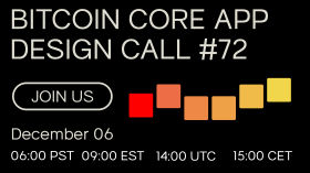 Bitcoin Core App Design Call #72 by Bitcoin Design Community