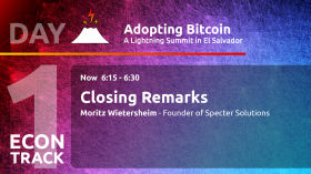 Closing Remarks - Moritz Wietersheim - Day 1 ECON Track - AB21 by Adopting Bitcoin